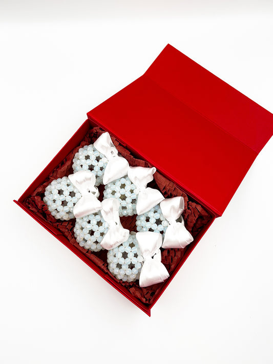 Bombki Świąteczne ,,White opal" 6 szt.